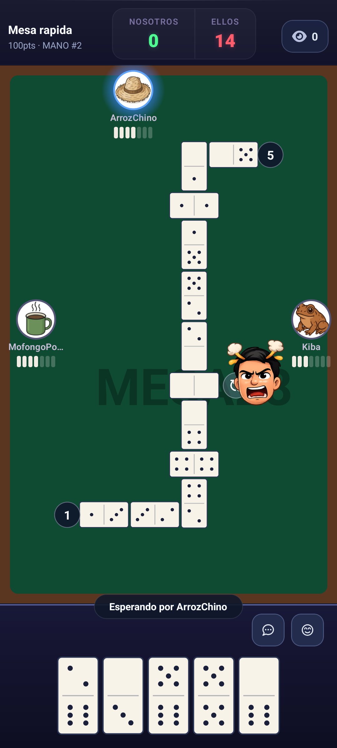 Partida de domino boricua en Mesa28